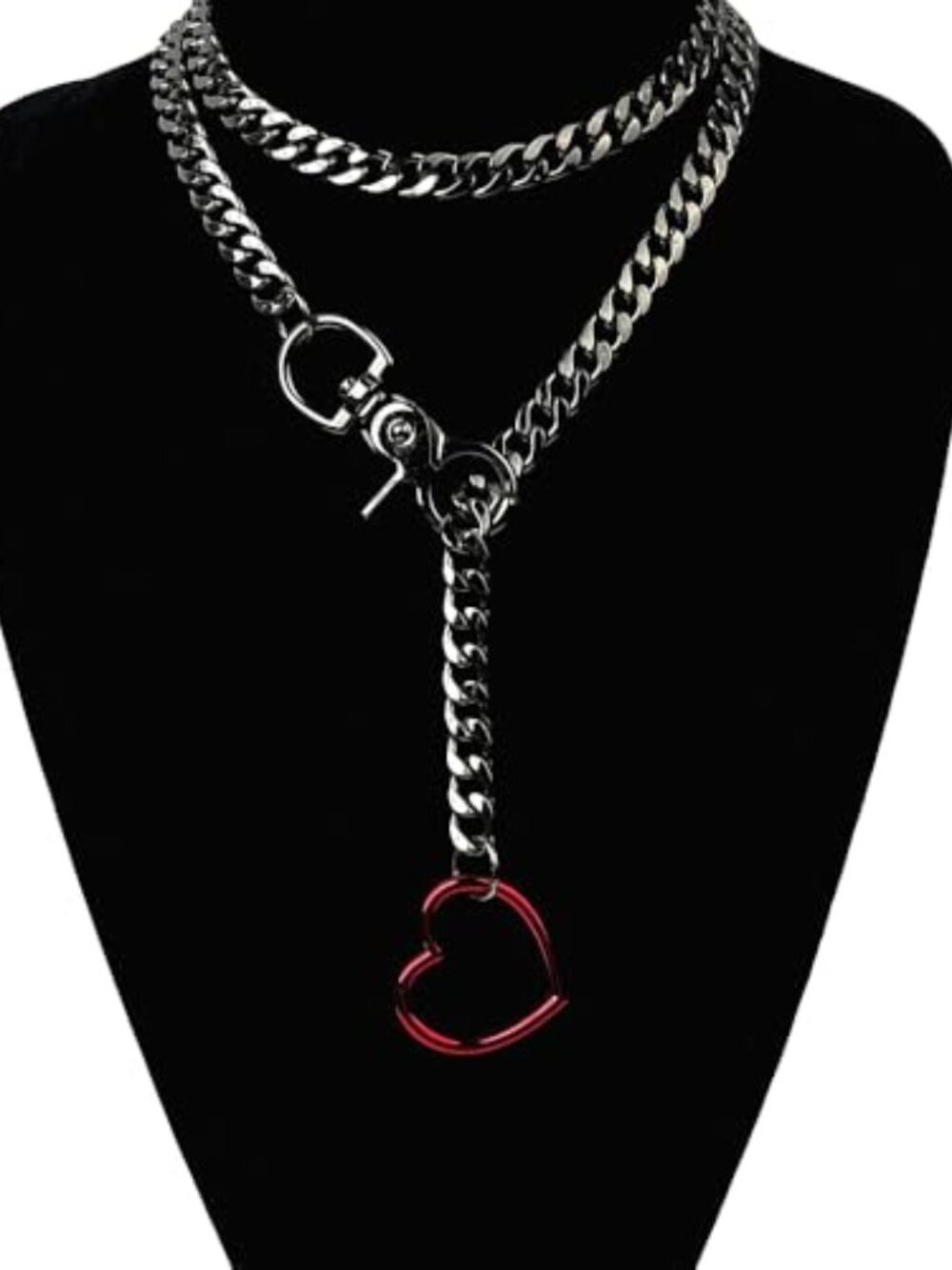 New - Chunky Heart Slip Chain Necklace for Women‎